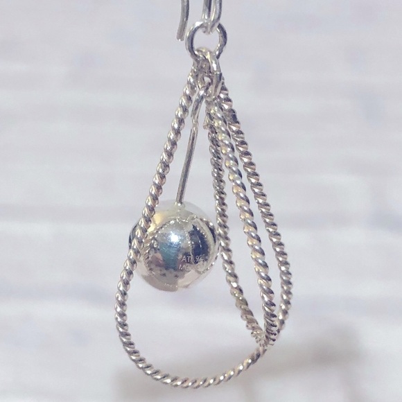 Vintage Sterling Silver Ball Dangle Earrings set 3.36g